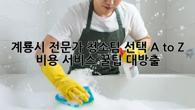 계룡시 전문가 청소팀 선택 A to Z ✨ 비용, 서비스 꿀팁 대방출!